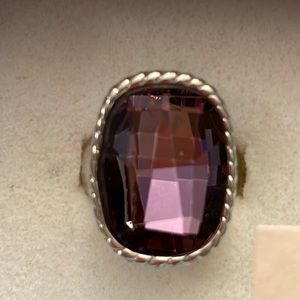 Touchstone crystal purple crystal size 6 ring
